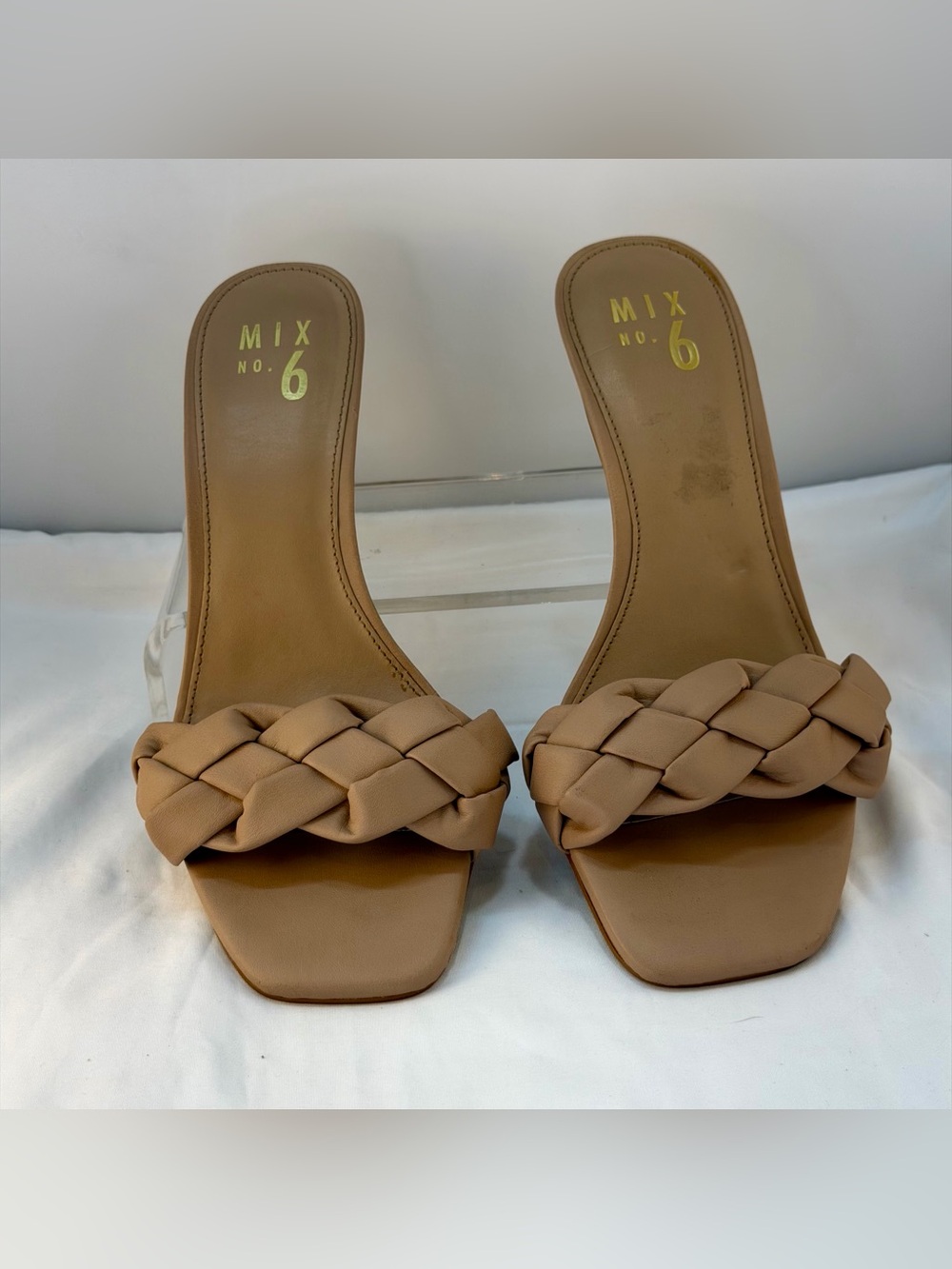 Mix No. 6 Braided Square Toe Kitten Heel Sandals